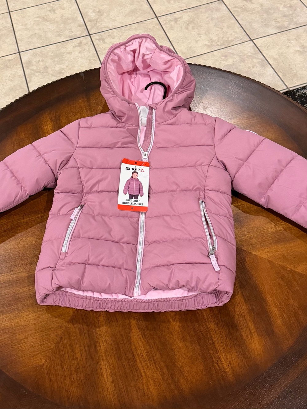 Gerry Kids Pink lined Bubble Jacket with Hood